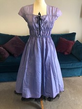 VINTAGE LADIES STUNNING 1940/50s SILK LILAC/BLUE EVENING DRESS 