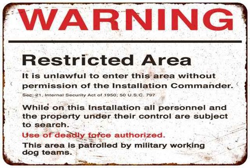 Militaria sign warning - sign,