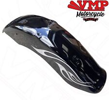 Project Bike Bobber Chopper Custom Motorcycle Rear Fender Mudguard Black Flames