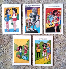 SAPPHIRE COMIC POSTCARDS x 5