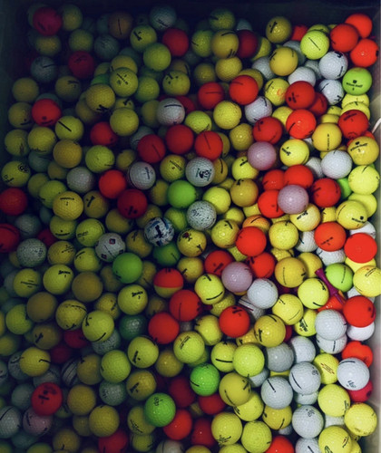 Mixed coloured golf - coloured, balls