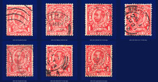 1912 SG345 1d Scarlet Shades (Die-2, wmk SC) Good Used, Your Choice of 7 kafo
