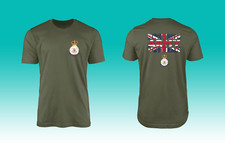 Army Veteran Medal T-Shirt - Eroded Effect Crest Pin Armed Forces British Flag