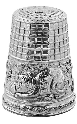 Cat thimble victorian style - thimble,