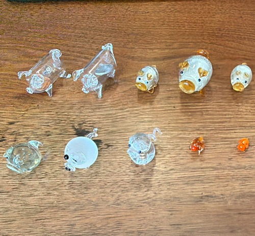 Job lot glass - job, figurines