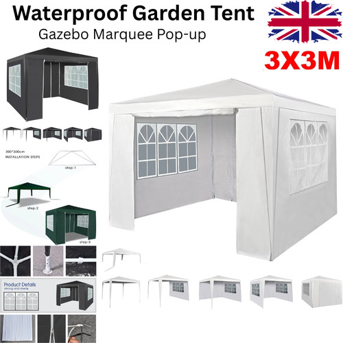 3x3m heavy duty gazebo marquee - 3x3m,