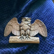 Vintage Wood Wooden Owl Wall