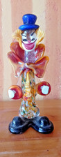 Venetian Murano Clown Vintage Glass Circus Figure Multi-Colored