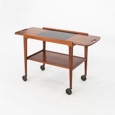 1970s Yngve Ekstrom for Kallemo of Sweden Teak Thea Bar / Serving Cart 17x26"