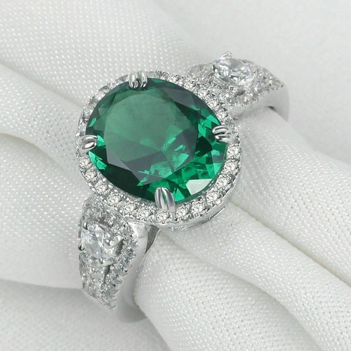 3ct oval lab created emerald - 3ct,