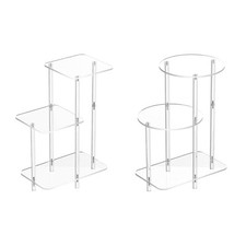 Clear Acrylic Side Table End Table Small 3 Tiers for Home Corner Restaurant
