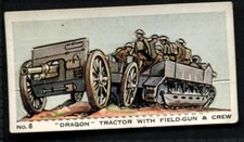 Tobacco Card, Mitchell, MODEL ARMY, 1932,Dragon Tractor with Field Gun & Crew,#8