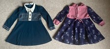 Two Vintage 1970s Girls  St Joan Sarah Louise Dress  Blue Collared   3 - 4 Years
