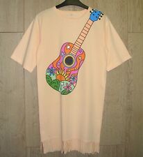 Stella McCartney New Girls Peach Guitar Cotton Designer T-Shirt Dress Age 14