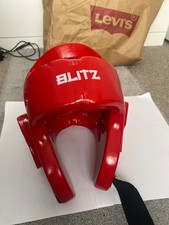 blitz karate head guard XS red never used great quality