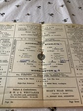 Accrington Stanley V Workington Football Programme 1954/55 (no Cover)