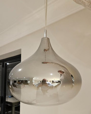 Glass Pendant Light Fitting in Chrome/Clear Finish