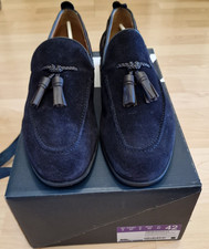 Zara Navy Suede Tassel Loafers