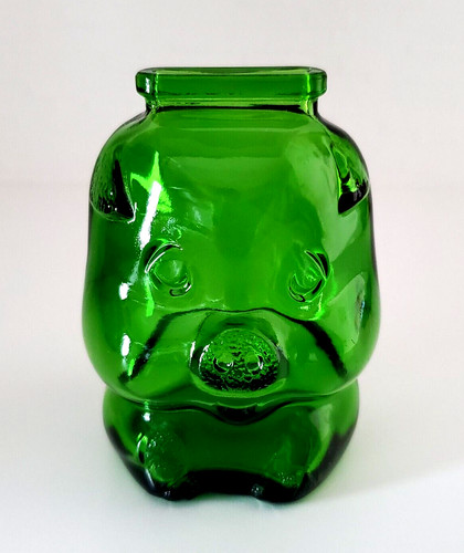 Adelia japan green glass pig - green,