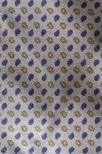 HARVIE & HUDSON SILK TIE GREY GOLD AND NAVY BLUE PAISLEY A MADDER TWILL CLASSIC