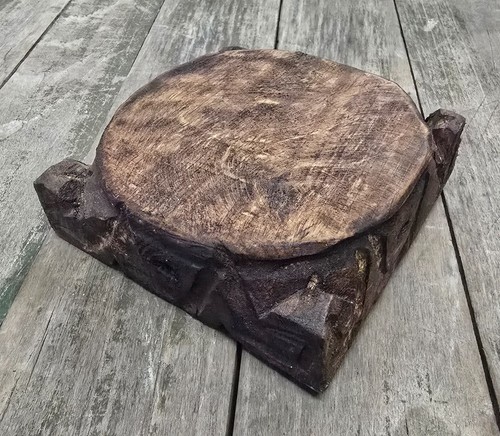 Carved wooden pedestal base - wooden,