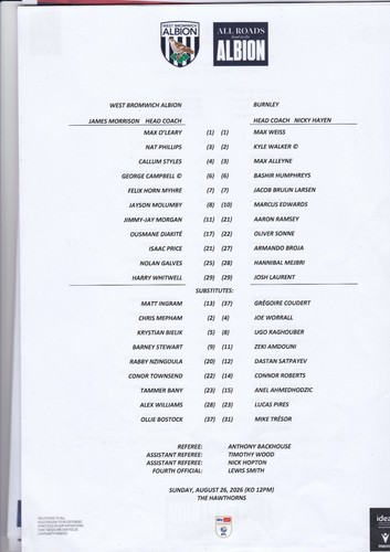 West bromwich albion v - ,