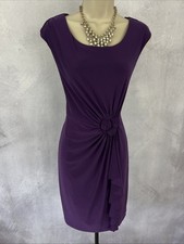 Ronni Nicole Dress UK 10 Sleeveless Purple Stretch Party Evening Guest Occasion