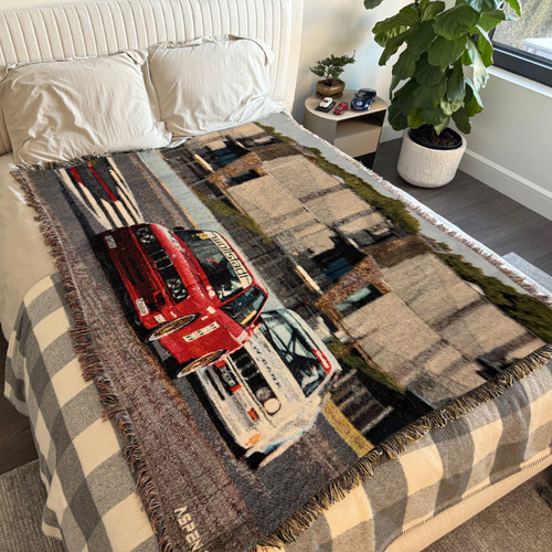 Retro car tapestry blanket - retro,