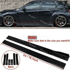 For Subaru Impreza WRX STI 78.7INCH Side Skirts Rocker Panel Splitter Lip Black
