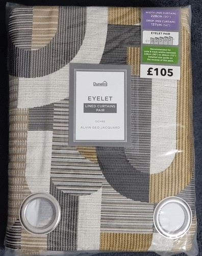 Dunelm alvin ochre curtains - dunelm,