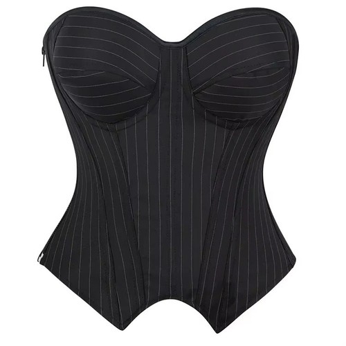 Black striped corset - corset, belt