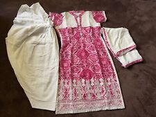 Punjabi Suit Stitched- Pink And Cream (NEW)
