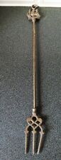 Brass BBQ Fork with Boat Statue Handle Signed THE VICTORY.L-47cm/W-150g