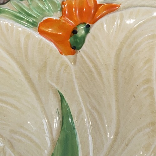 Vintage square dish poppy leaf - vintage,