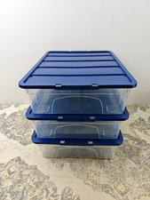 BANKERS BOX 12L Plastic Storage Box 3-Pack, BPA-Free & 100% Recycled Lids