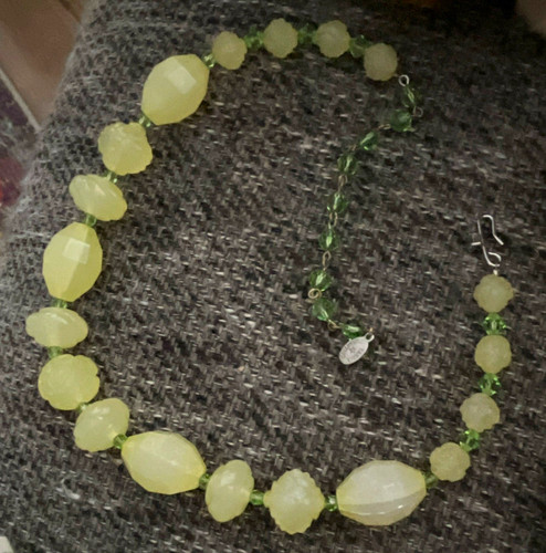 Green faceted oval beaded - green,