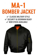 Men's MA1 Bomber Jacket Military Army Pilot Biker Coat S-5XL Security Doorman