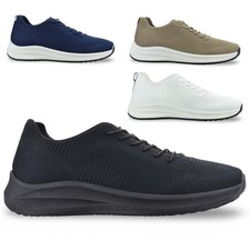 Mens Slip On Trainers Casual Walking Running Jogging Gym Work Sports Shoes Size