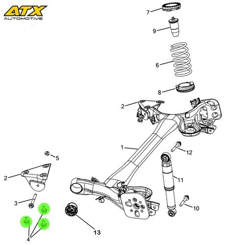 Rear axle bracket mounting - axle,
