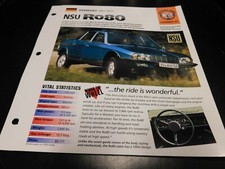 1967-1977 NSU R080 RO80 Spec