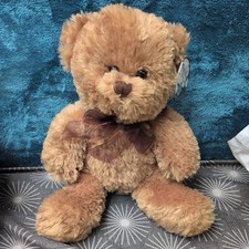 With Tag Cuddles Time Plush Soft Cuddle Toy Teddy Bear Bow Collectable 