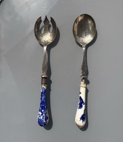 2pc antique serving set - set:, late