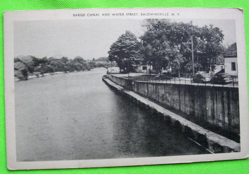 Postcard barge canal and - barge, water