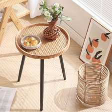 Rattan Log Round Side Table
