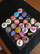 Bulk Lot X25 Tin Button Badges..various Topics