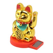 Solar Powered Waving Arm Lucky Cat Fortune Money Good Luck