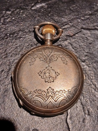 Silver pocket watch - silver,