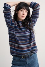 Seasalt Women's Regular Fruity Striped Jumper Ripple Marks Jetty Multi