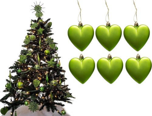 Christmas tree heart baubles - heart,