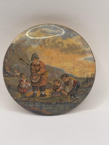 Old prattware lid victorian - old,